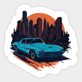 Chevrolet Corvette C7 Vintage Car Art Sticker